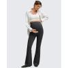 imageG4Free BareFeel Maternity Flare Leggings with Pockets Over The Belly Yoga Pregnancy Casual Dress Pants for WorkBlack