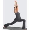imageG4Free BareFeel Maternity Flare Leggings with Pockets Over The Belly Yoga Pregnancy Casual Dress Pants for WorkDark Gray