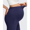 imageG4Free BareFeel Maternity Flare Leggings with Pockets Over The Belly Yoga Pregnancy Casual Dress Pants for WorkRoyal Blue
