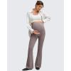 imageG4Free BareFeel Maternity Flare Leggings with Pockets Over The Belly Yoga Pregnancy Casual Dress Pants for WorkTaupe