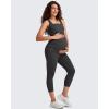 imageG4Free BareFeel Maternity Leggings with Pockets Over The Belly Stretchy Workout Yoga Pregnancy Capri PantsBlack