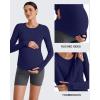 imageG4Free BareFeel Maternity Long Sleeve T Shirts Crewneck Ruches Pregnancy Workout Tops with Thumbholes Altheltic Yoga TeeRoyal Blue