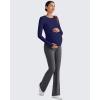 imageG4Free BareFeel Maternity Long Sleeve T Shirts Crewneck Ruches Pregnancy Workout Tops with Thumbholes Altheltic Yoga TeeRoyal Blue