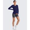 imageG4Free BareFeel Maternity Long Sleeve T Shirts Crewneck Ruches Pregnancy Workout Tops with Thumbholes Altheltic Yoga TeeRoyal Blue