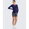 imageG4Free BareFeel Maternity Long Sleeve T Shirts Crewneck Ruches Pregnancy Workout Tops with Thumbholes Altheltic Yoga TeeRoyal Blue