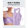 imageG4Free BareFeel Maternity Racerback Tank Tops with Built in Bra Ruched Sleeveless Square Neck Pregnancy Yoga Workout ShirtsLight Purple