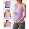 imageG4Free BareFeel Maternity Racerback Tank Tops with Built in Bra Ruched Sleeveless Square Neck Pregnancy Yoga Workout ShirtsLight Purple