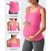 imageG4Free BareFeel Maternity Racerback Tank Tops with Built in Bra Ruched Sleeveless Square Neck Pregnancy Yoga Workout ShirtsRosy Pink