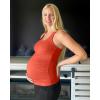 imageG4Free BareFeel Maternity Racerback Tank Tops with Built in Bra Ruched Sleeveless Square Neck Pregnancy Yoga Workout ShirtsRust Orange