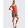 imageG4Free BareFeel Maternity Racerback Tank Tops with Built in Bra Ruched Sleeveless Square Neck Pregnancy Yoga Workout ShirtsRust Orange