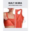 imageG4Free BareFeel Maternity Racerback Tank Tops with Built in Bra Ruched Sleeveless Square Neck Pregnancy Yoga Workout ShirtsRust Orange