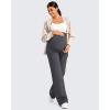 imageG4Free Fleece Lined Maternity Yoga Pants Over The Belly Stretchy Wide Leg Warm Pregnancy Work Trousers with PocketsDark Gray