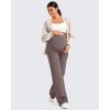 imageG4Free Fleece Lined Maternity Yoga Pants Over The Belly Stretchy Wide Leg Warm Pregnancy Work Trousers with PocketsTaupe