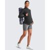 imageG4Free Lightweight Maternity Long Sleeve Workout Tops UPF 50 Rash Guard Half Zip Sun Shirts Ruches Pregnancy PulloverBlack