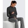 imageG4Free Lightweight Maternity Long Sleeve Workout Tops UPF 50 Rash Guard Half Zip Sun Shirts Ruches Pregnancy PulloverBlack