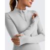 imageG4Free Lightweight Maternity Long Sleeve Workout Tops UPF 50 Rash Guard Half Zip Sun Shirts Ruches Pregnancy PulloverGray