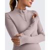 imageG4Free Lightweight Maternity Long Sleeve Workout Tops UPF 50 Rash Guard Half Zip Sun Shirts Ruches Pregnancy PulloverGray Lilac