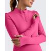 imageG4Free Lightweight Maternity Long Sleeve Workout Tops UPF 50 Rash Guard Half Zip Sun Shirts Ruches Pregnancy PulloverHot Pink