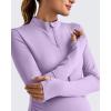 imageG4Free Lightweight Maternity Long Sleeve Workout Tops UPF 50 Rash Guard Half Zip Sun Shirts Ruches Pregnancy PulloverPurple