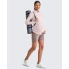 imageG4Free Lightweight Maternity Long Sleeve Workout Tops UPF 50 Rash Guard Half Zip Sun Shirts Ruches Pregnancy PulloverSmoky Blush