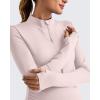 imageG4Free Lightweight Maternity Long Sleeve Workout Tops UPF 50 Rash Guard Half Zip Sun Shirts Ruches Pregnancy PulloverSmoky Blush