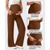 imageG4Free Maternity Dress Yoga Pants with Pockets Over The Belly Stretchy Work Slack Pregnancy Wide Leg Lounge TrousersDark Coffee