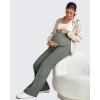 imageG4Free Maternity Dress Yoga Pants with Pockets Over The Belly Stretchy Work Slack Pregnancy Wide Leg Lounge TrousersGray Sage