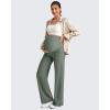 imageG4Free Maternity Dress Yoga Pants with Pockets Over The Belly Stretchy Work Slack Pregnancy Wide Leg Lounge TrousersGray Sage