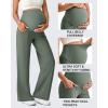 imageG4Free Maternity Dress Yoga Pants with Pockets Over The Belly Stretchy Work Slack Pregnancy Wide Leg Lounge TrousersGray Sage