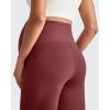 imageG4Free Maternity Dress Yoga Pants with Pockets Over The Belly Stretchy Work Slack Pregnancy Wide Leg Lounge TrousersWine
