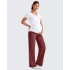 imageG4Free Maternity Dress Yoga Pants with Pockets Over The Belly Stretchy Work Slack Pregnancy Wide Leg Lounge TrousersWine