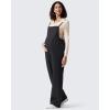 imageG4Free Maternity Jumpsuits Adjustable Strap Overalls Pregnancy Wide Leg Rompers with PocketsBlack