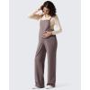 imageG4Free Maternity Jumpsuits Adjustable Strap Overalls Pregnancy Wide Leg Rompers with PocketsTaupe
