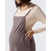 imageG4Free Maternity Jumpsuits Adjustable Strap Overalls Pregnancy Wide Leg Rompers with PocketsTaupe