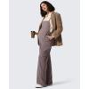 imageG4Free Maternity Jumpsuits Adjustable Strap Overalls Pregnancy Wide Leg Rompers with PocketsTaupe