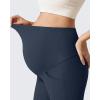 imageG4Free Ribbed Maternity Flare Yoga Pants with Pockets Over The Belly Pregnancy Bell Bottom LeggingsDark Navy
