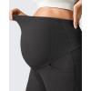 imageG4Free Ribbed Maternity Yoga Pants with Pockets Over The Belly Wide Leg Casual Pregnancy Lounge TrousersBlack