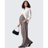imageG4Free Ribbed Maternity Yoga Pants with Pockets Over The Belly Wide Leg Casual Pregnancy Lounge TrousersTaupe