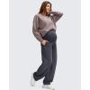 imageG4Free Smoofit Modal Soft Maternity Barre Leg Pants with Pockets Over The Belly Adjustable Waist SweatpantsDark Gray