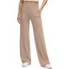 imageG4Free BareFeel High Stretch Wide Leg Pants for Women Soft Comfy Casual Yoga Pants with Pockets PetiteRegularTallToffee