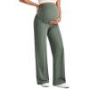 imageG4Free Maternity Dress Yoga Pants with Pockets Over The Belly Stretchy Work Slack Pregnancy Wide Leg Lounge TrousersGray Sage