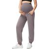 imageG4Free Smoofit Modal Soft Maternity Joggers with Pockets Over The Belly Pregnancy Casual SweatpantsTaupe