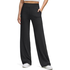 imageG4Free BareFeel High Stretch Wide Leg Pants for Women Soft Comfy Casual Yoga Pants with Pockets PetiteRegularTallBlack