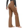 imageG4Free Fleece Lined Pants for Women Yoga Pants with Pockets Flare Leggings High Waisted Bootcut Dress Winter Work SlacksDark Coffee