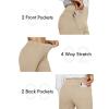 imageG4Free Fleece Lined Pants for Women Yoga Pants with Pockets Flare Leggings High Waisted Bootcut Dress Winter Work SlacksLight Khaki