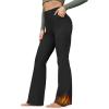imageG4Free Fleece Lined Pants for Women Yoga Pants with Pockets Flare Leggings High Waisted Bootcut Dress Winter Work SlacksBlack