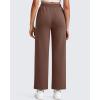imageG4Free Smoofit Modal Soft 24quot26quot28quot Wide Leg Ankle Sweatpants for Women Elastic Waist 78 Length Golf Casual PantsCoffee Brown