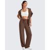 imageG4Free Smoofit Modal Soft Wide Leg Sweatpants for Women High Waist Drawstring Casual Lounge Pants with PocketsDark Coffee
