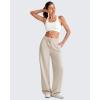 imageG4Free Smoofit Modal Soft Wide Leg Sweatpants for Women High Waist Drawstring Casual Lounge Pants with PocketsLight Khaki