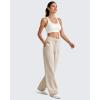 imageG4Free Smoofit Modal Soft Wide Leg Sweatpants for Women High Waist Drawstring Casual Lounge Pants with PocketsLight Khaki